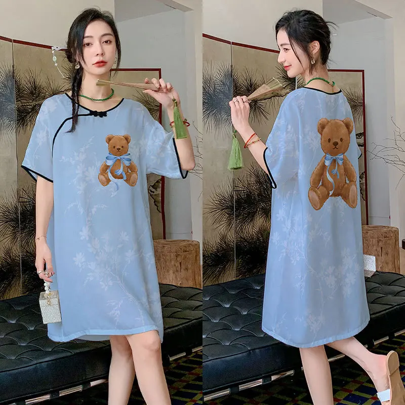 Spring and Summer New National Style Pajamas Women's Fashion Foreign Style Smooth and Soft Can Wear Pajamas Ice Silk Loungewear