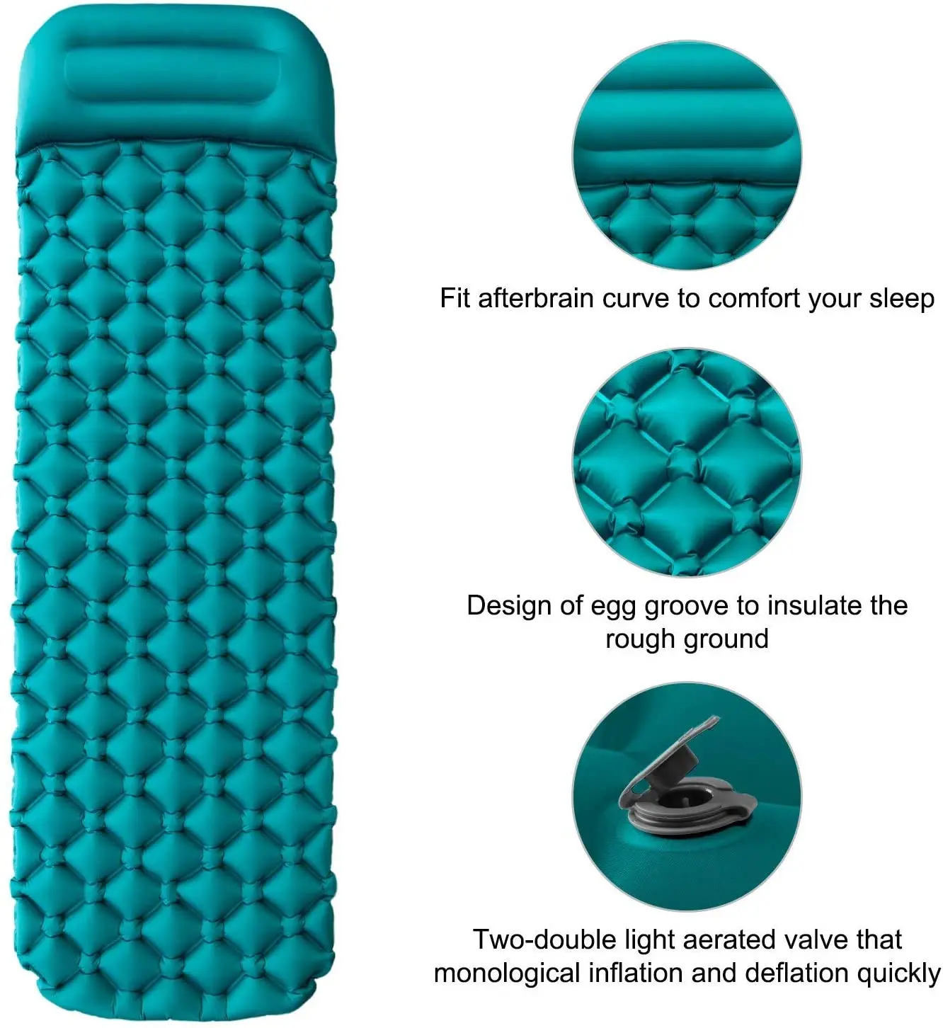 Woqi 2024Hot Sell top hand up style sleeping pad outdoor camping fishing backpacking sleeping pad