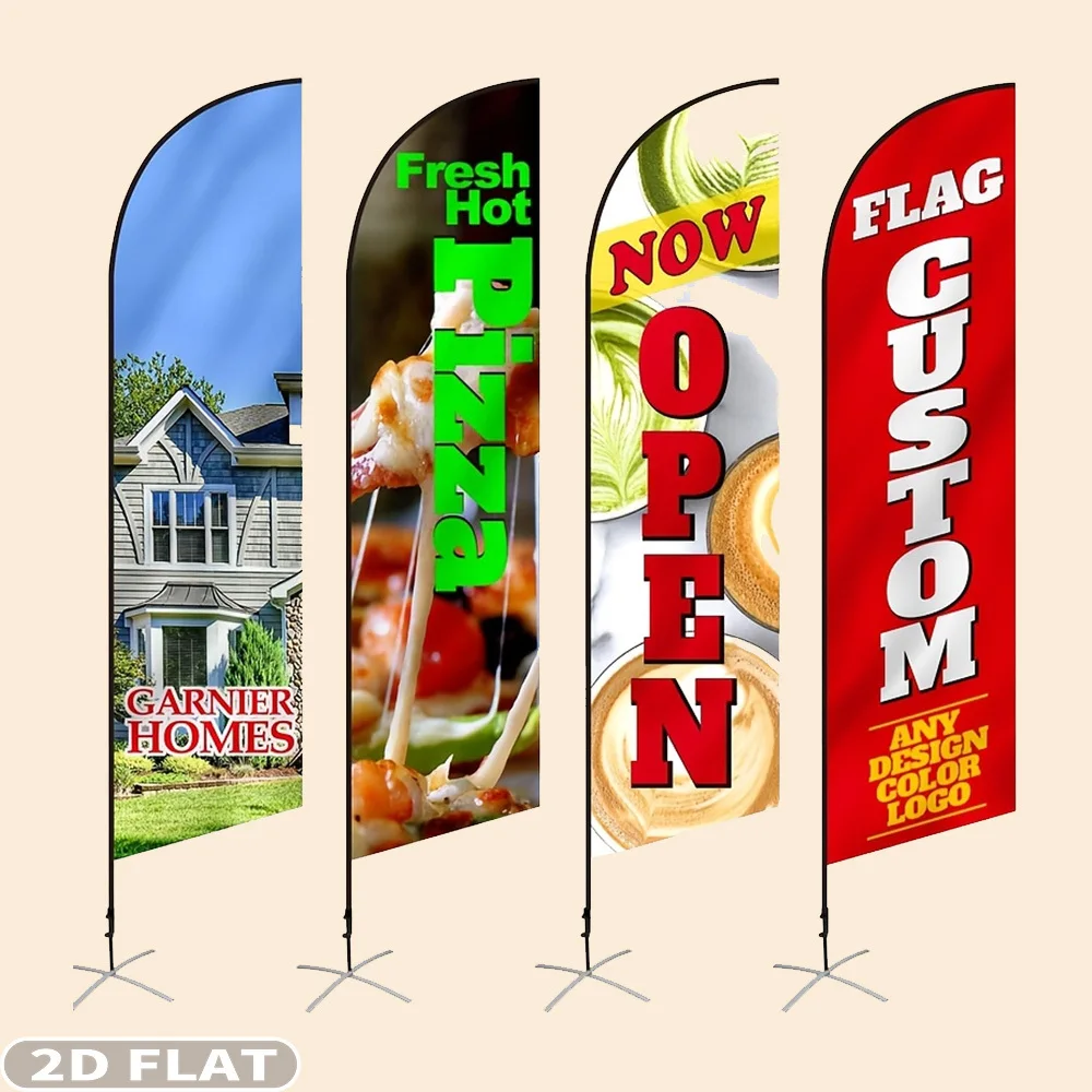 1pc 2D FLAT Custom Feather Flag Banner - Durable Polyester, No Stand, Suitable for Outdoor & Indoor Decor, Events, Outdoor Decor