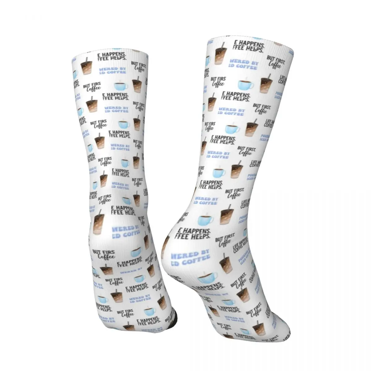 Coffee Addict Socks 5 pack Novelty Stockings Autumn Anti-Slip Ladies Socks Quality Custom Running Socks