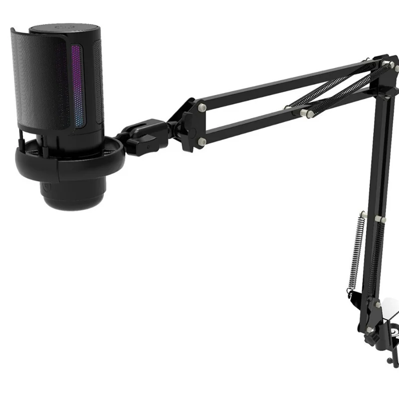 

A37T-USB-микрофон с переключателем освещения RGB, бесшумный в один клик, профессиональный настольный микрофон для записи с подставкой, игровой микрофон