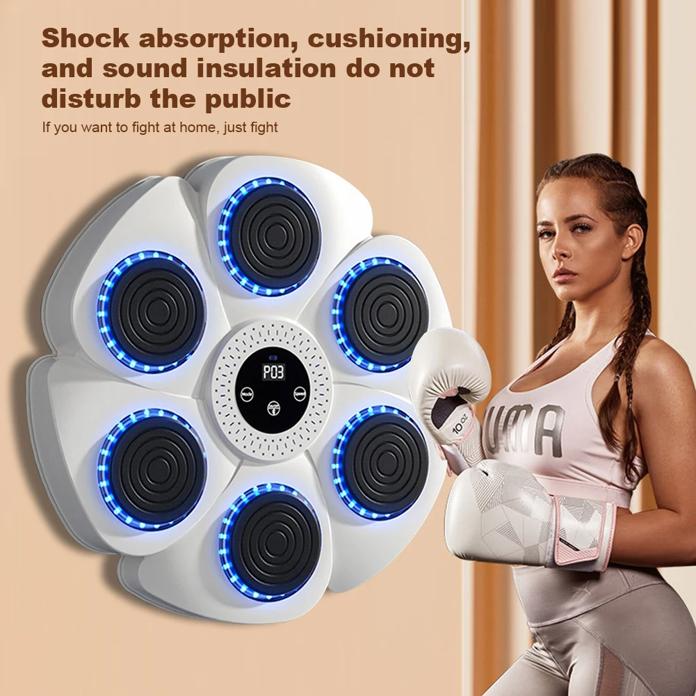 Music Boxing Machine Boxing Reaction Wall Target Wall Mounted Boxing Training Punching Equipment Type C Charging for Kids Adults