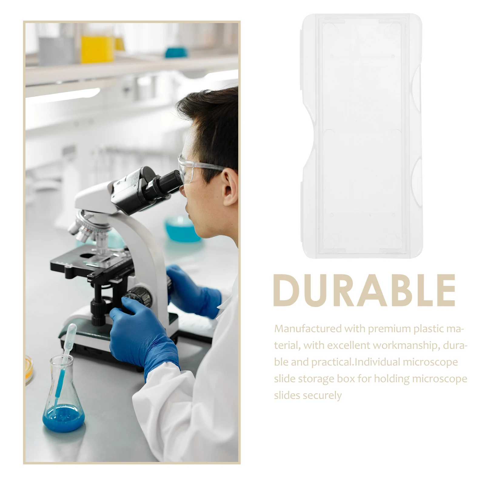 

100pcs Plastic Slide Storage Boxes Microscope Slide Container For Lab Pathology Specimens Individual Holder Easy-Secure Snap