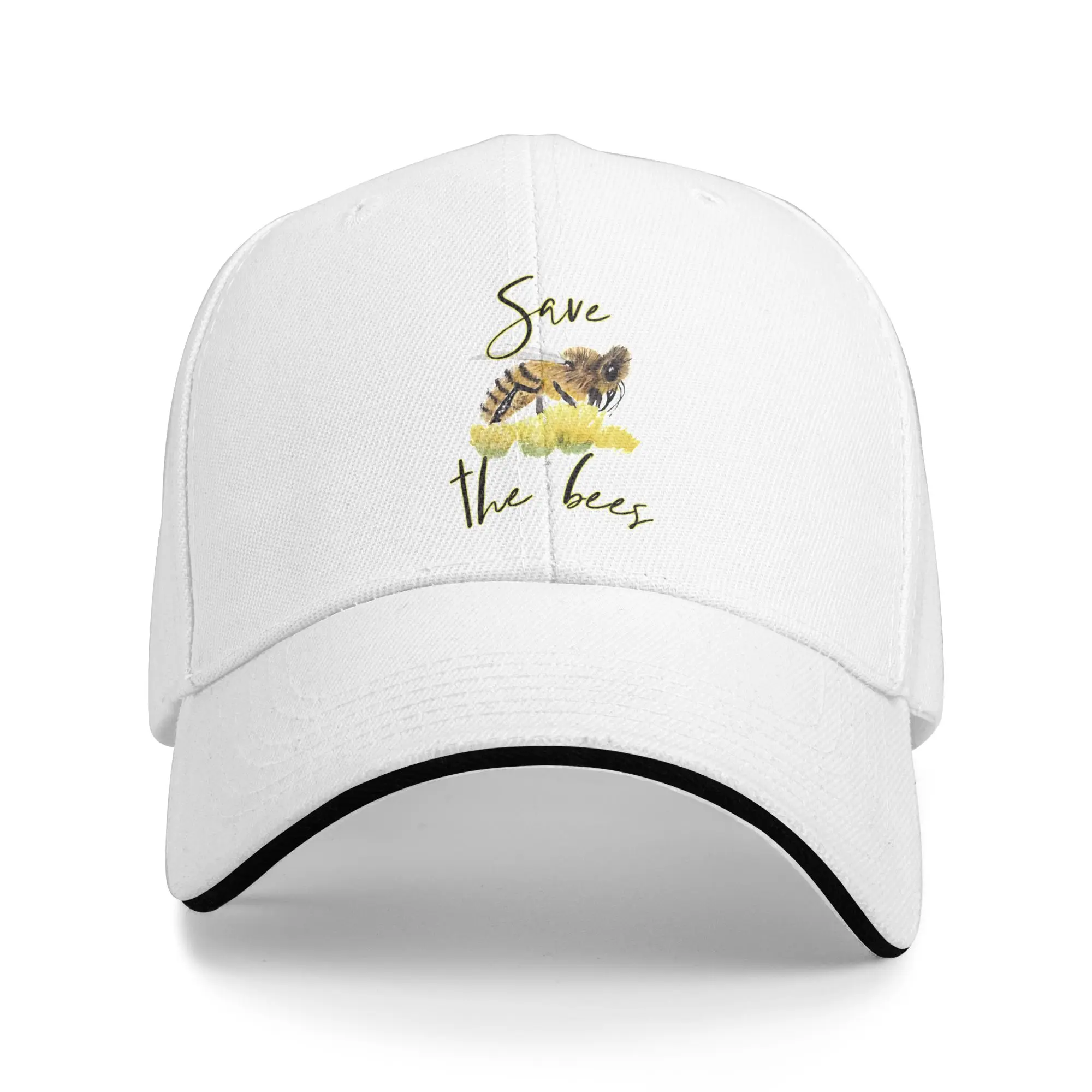 Save The Bees Casual Baseball Cap  Kpop Rock Trucker Hat Summer Sunscreen Unisex-Teens DIY Print Baseball Caps