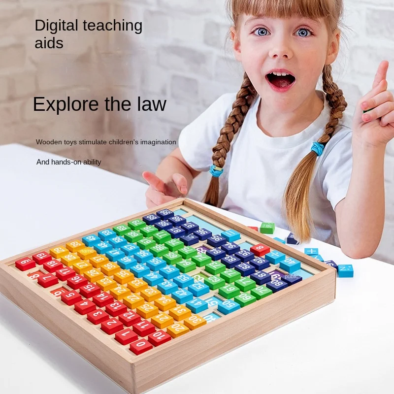 LazyChild Kids Wooden Number Addition Subtraction Hundred Board Thinking Teaching Three In One Chinese Character Flying Chess