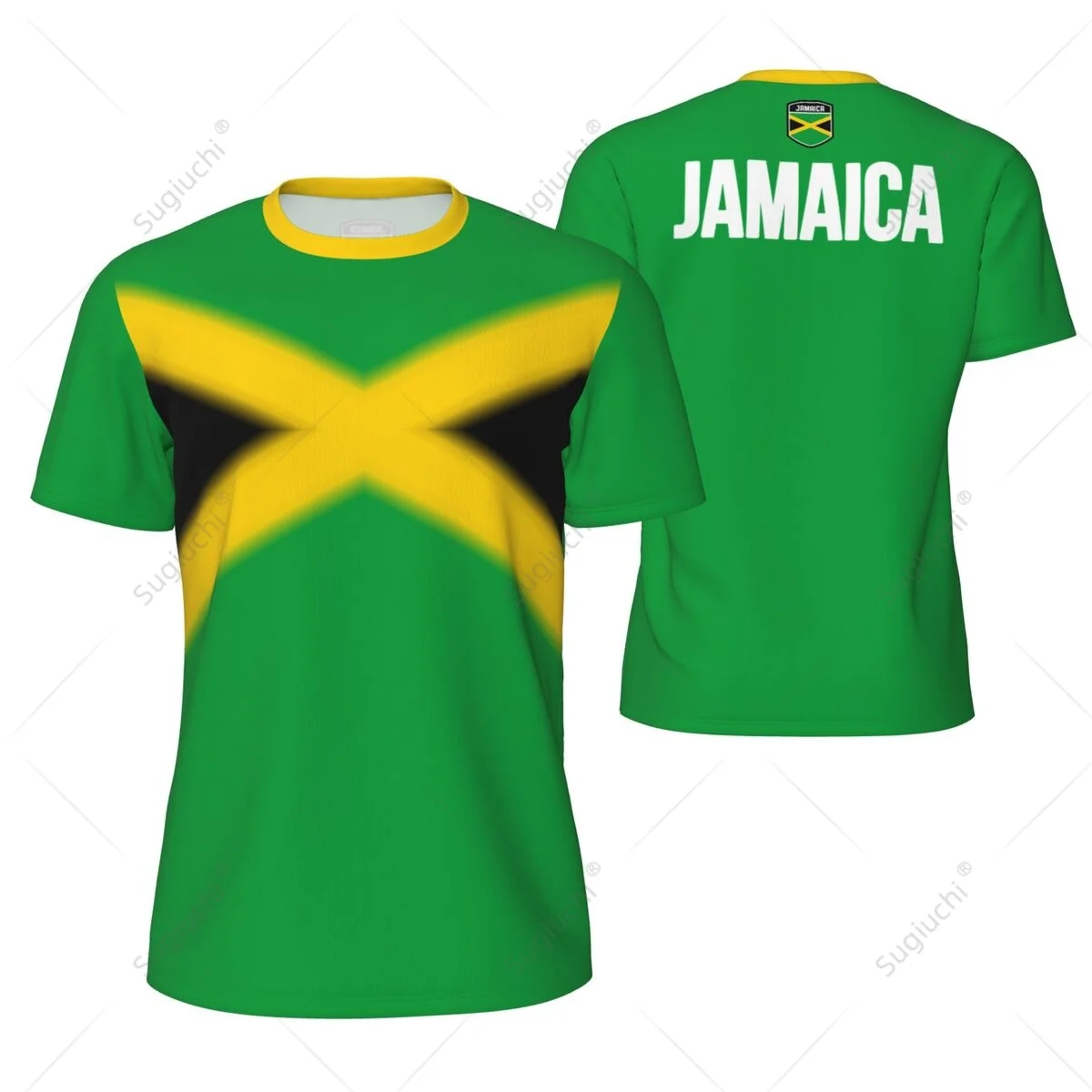 Sports Mesh T-shirt Jamaica Flag For Running Bike Soccer Tennis Football Fitness Tees 3D Printed Custom