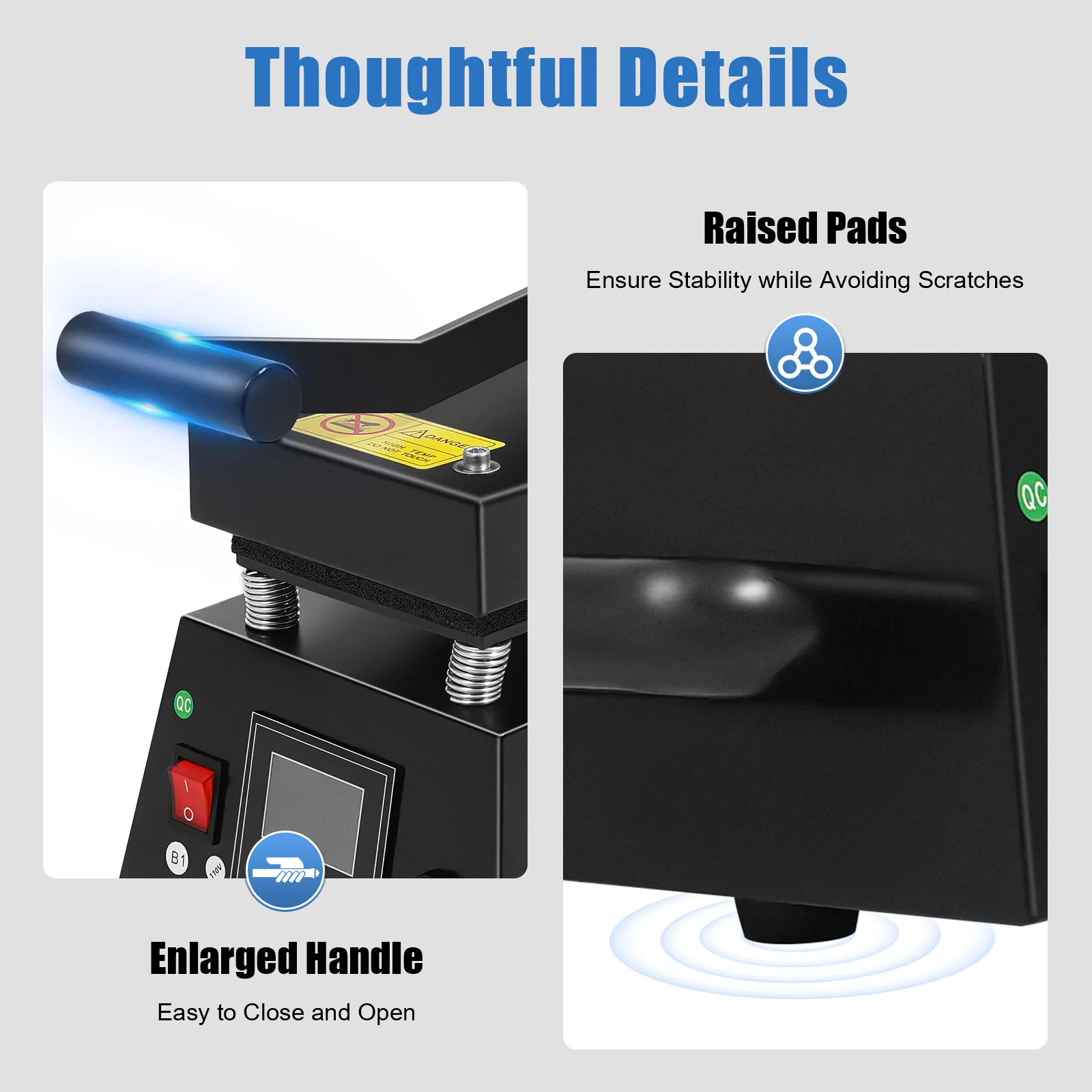 110V Mini Heat Press Machine for T-Shirts, LCD Digital Display, Adjustable Temperature 0-250°C, Portable Transfer Equipment