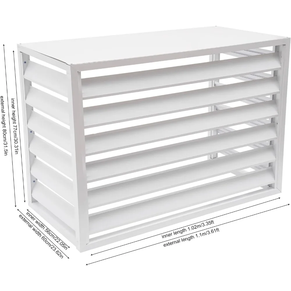 Recinzione Condizionatore d'aria esterno Recinzione privacy 2-3P Consumo energetico Copertura recinzione metallica Aria condizionata in lega di alluminio