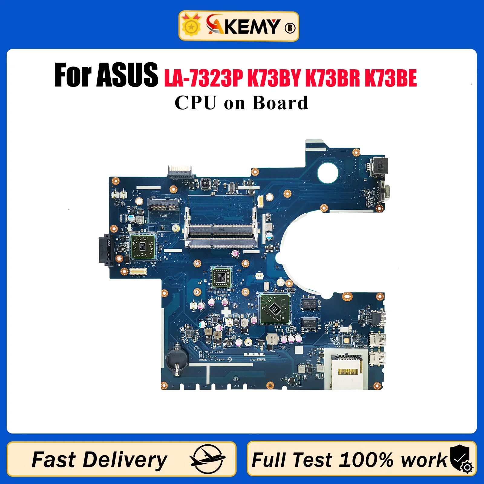 

LA-7323P Материнская плата для ноутбука ASUS K73B K73BY K73BR K73BE Материнская плата для ноутбука с процессором 100% тестирование ОК быстрая доставка Высокое качество