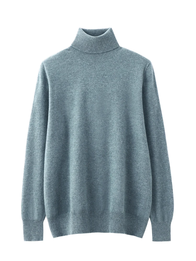 

ADDONEE Men Autumn Winter Cashmere Sweater Turtleneck Pullover 100% Merino Wool Knitwear Smart Casual Warm Basic Clothing
