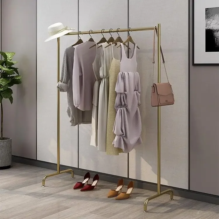 

Simple Balcony Clothes Rack Household Indoor Women's Clothing Rack Single Pole Floor Standing Bedroom Clothes Racks Coat Racks