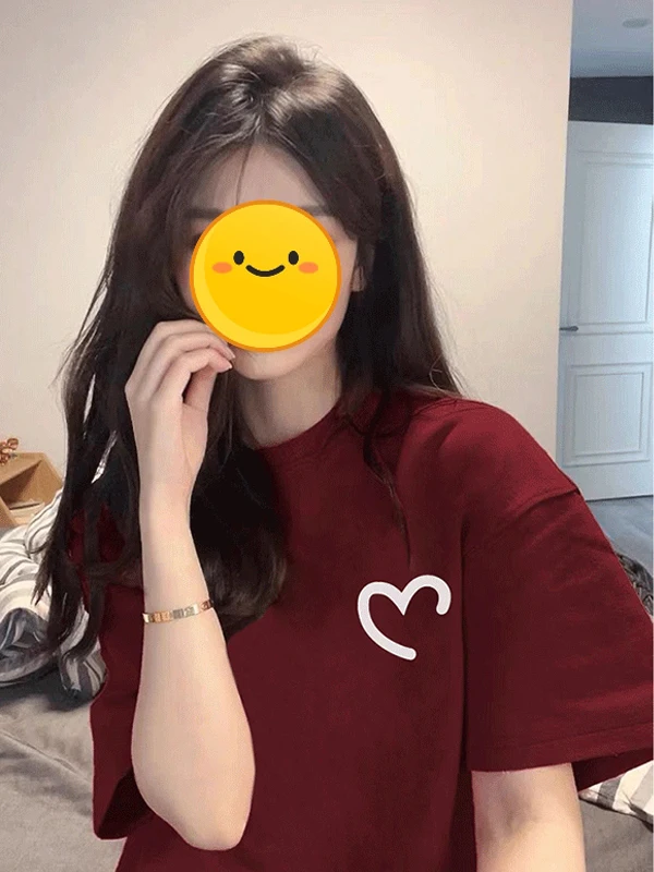 

Свободная женская футболка с красным вином, новинка лета, топ Lazy Sle f Sve, хлопок, полиэстер, удобная, дышащая