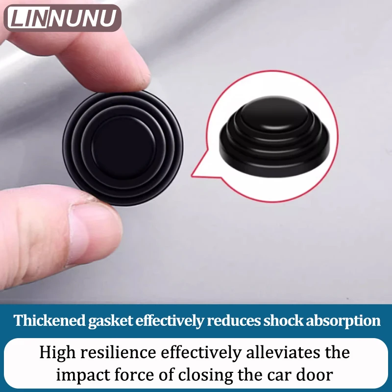 Linnunu Fit for Leapmotor C10 Auto Parts Door Shock-Absorbing Buffer Gasket Car Door Closing Silent Rubber Pier Sticker Anti-Collision Reduction Buffer Shock Gasket Silicone Material High Elasticity Toughness