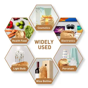 Brown Honeycomb Folding material de embrulho, biodegradável, adequado para DIY presente decorativo, melhorar a eficiência da embalagem, 30cm 8 principais vendas papel pra envolver - №5