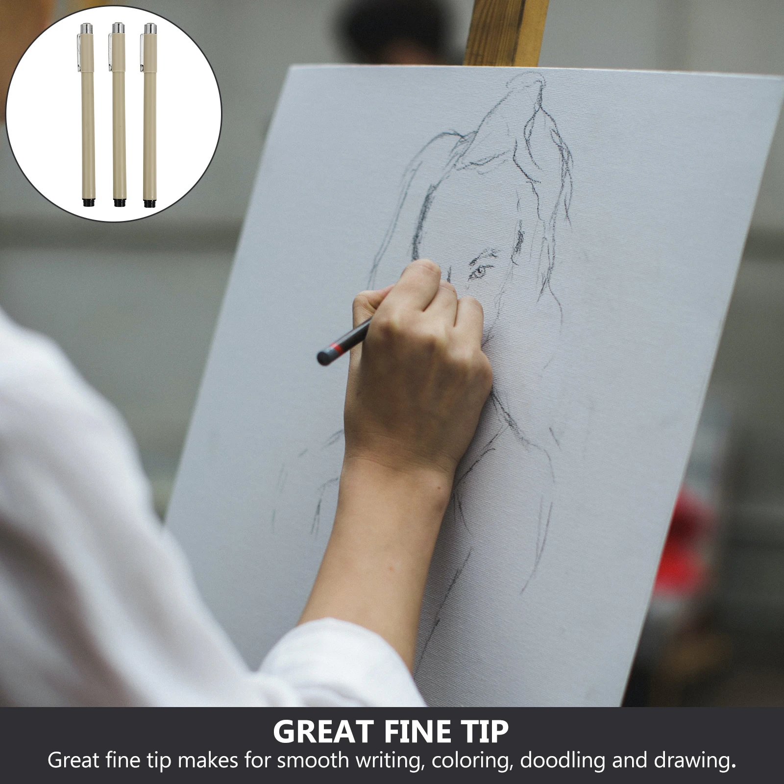 

3pcs Fine Point Markers Premium Water-Based Ink Quick-Dry Smooth Lines Art Drawing Pens For Illustration Animation Design Hook