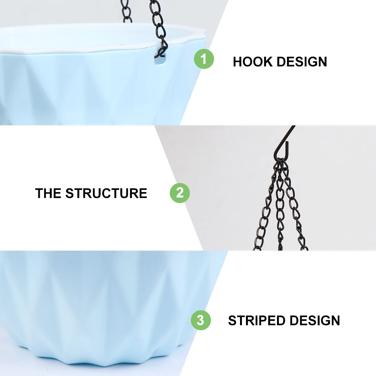 

Hanging Flower Pot Automatic Water Absorption Durable Plastic Flowerpot For Indoor Decor With Water Level Indicator