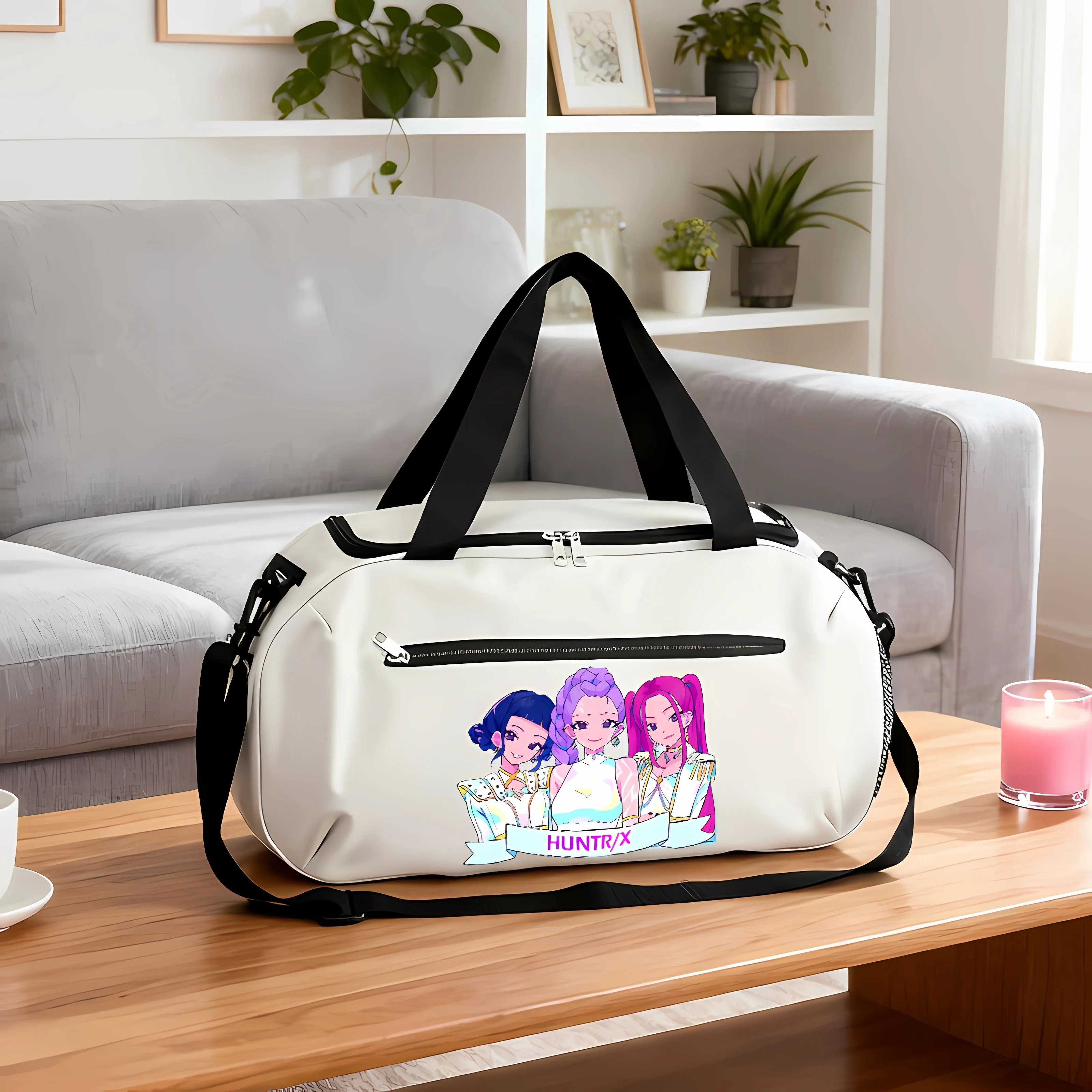 

KPop Demon Hunters Shoulder Bag Large Capacity Outdoor Travel Bag Cartoon Pattern Portable Crossbody Bag Friend's Birthday Gift