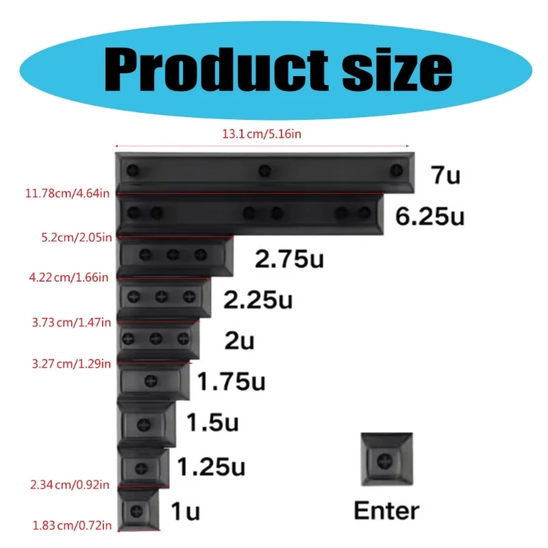 Capuchons touches vierges en PBT, profil DSA, 1U, 1,25U, 1,5U, 1,75U, 2U, 2,25U, 2,75U, 6,25U, 7U, 10 pièces