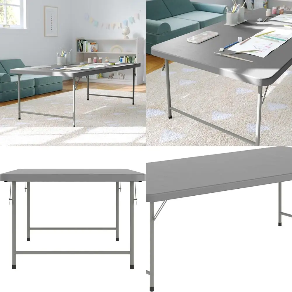 

Прочный гранитно-серый прямоугольный стол для занятий детей, идеально подходящий для школы и домашнего использования