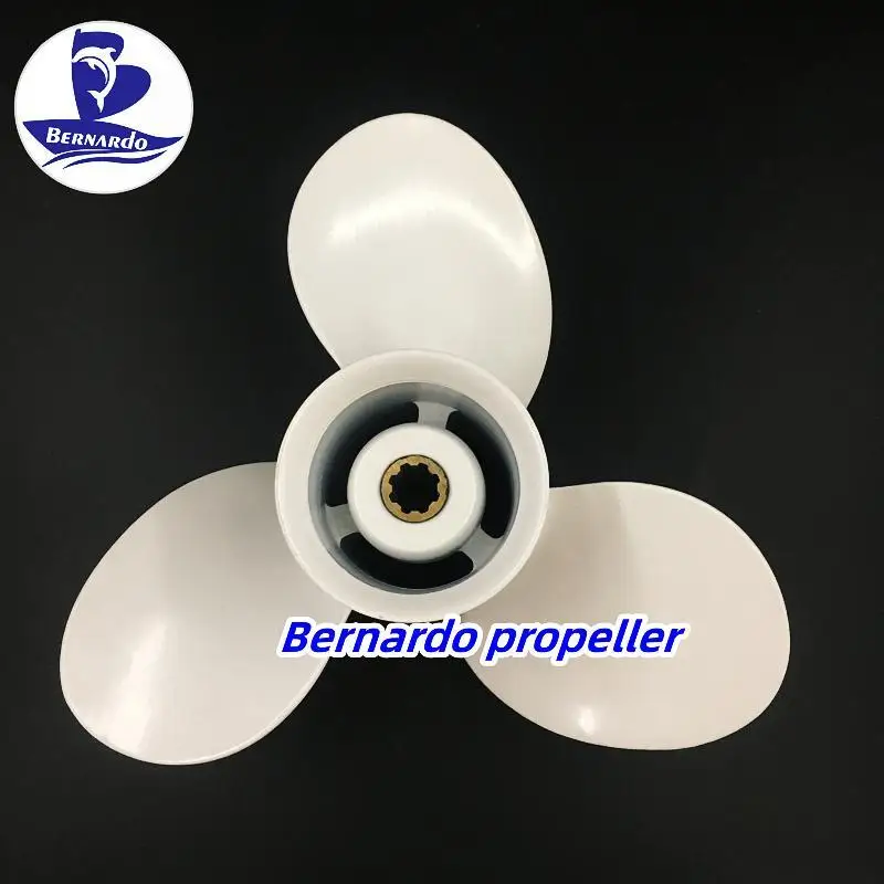 Bernardo Boat Propeller 9 1/4X9 3/4 For Yamaha 9.9 15 20HP Outboard Engines Motor Aluminum Alloy Screw 3 Blades 8 Tooth Spline