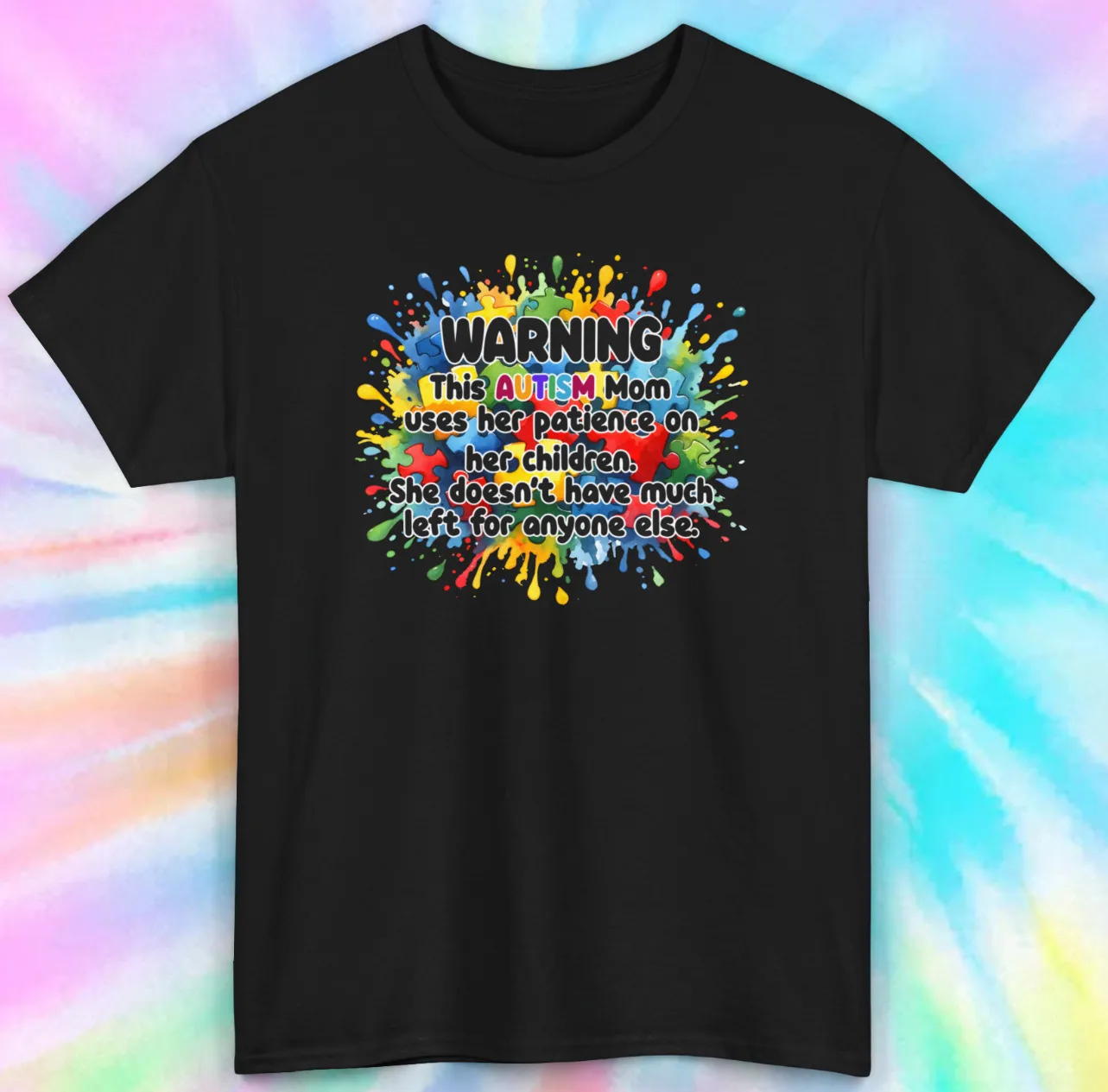 

Warning Autism Mom Patience Tee | S-5XL Sizes | Support Awareness Shirt