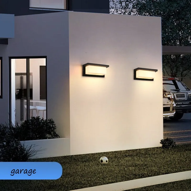 

Modern Square LED Wall Light Flush Mount Black Home Decor Wall Sconce IP65 Waterproof 25W for Balcony Living Room Bedroom