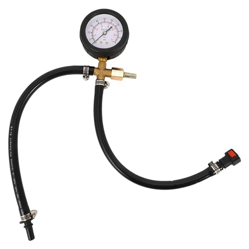 0-100PSI Quick Connected Fuel Injection Pump Pressure Tester Gauge With VALVE For Gasoline Pressure Gauge Meter Tester