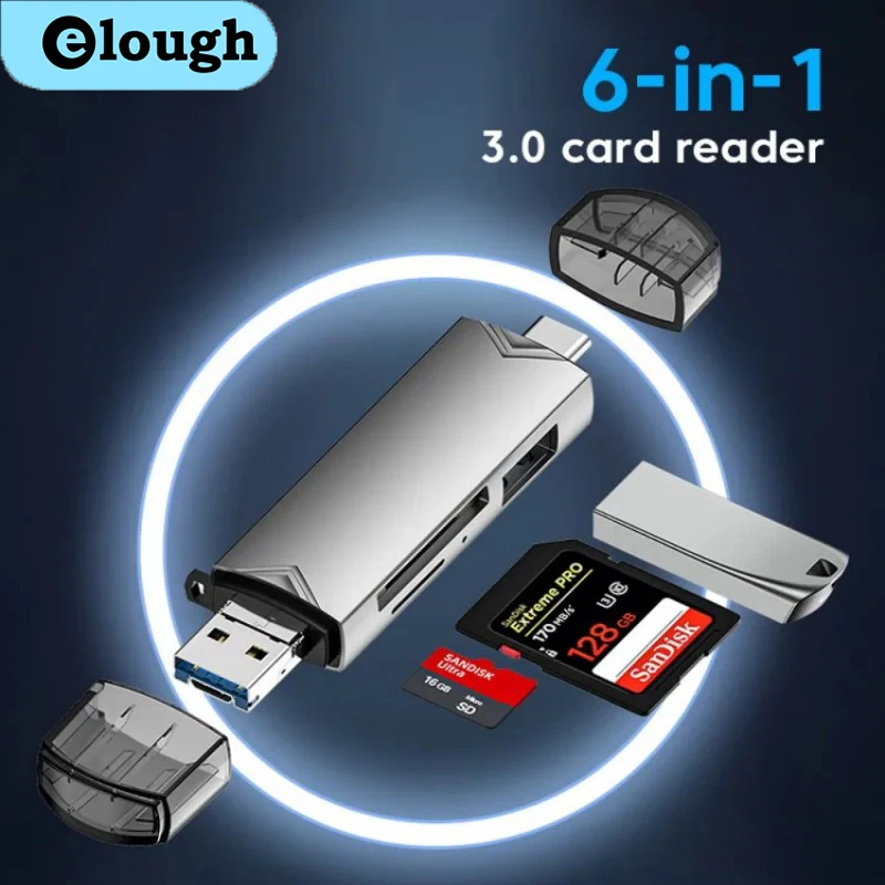 Elough Multifunction Usb 3.0/2.0 Card Reader Type C/SD/TF/Micro USB/USB Flash Drive Memory CardReader Adapter For Phone Computer