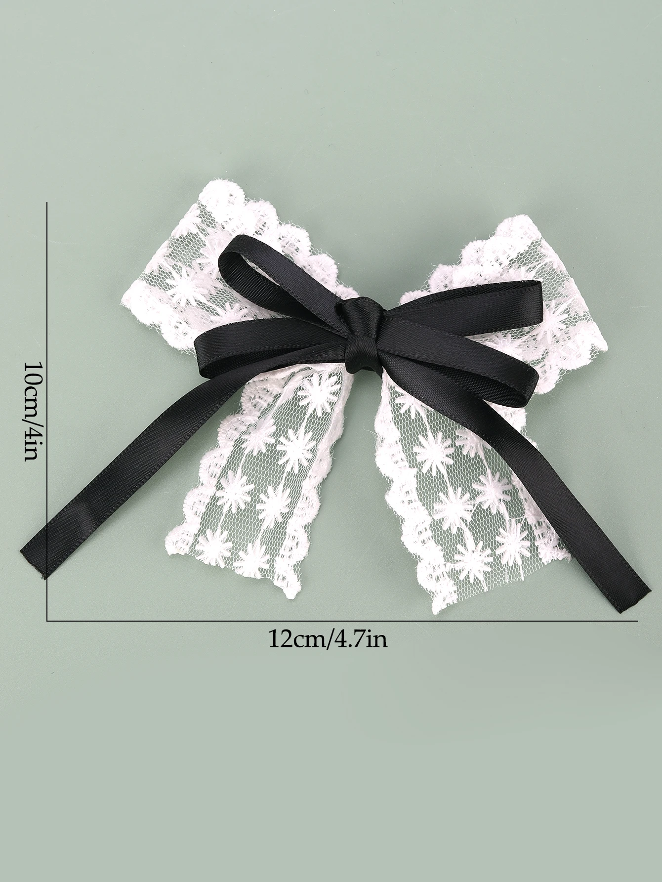 1pc White Lace Hair Bow Clips for Women Girls Elegant Black Grosgrain Bow Alligator Hair Clips Women Fashion Hair Accessories