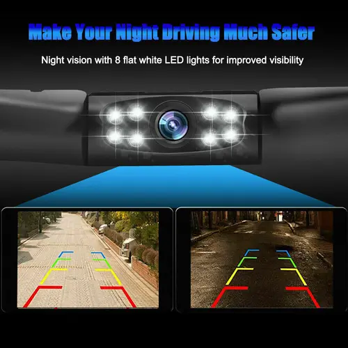 Imagen 2 del producto Cámara de estacionamiento amplia 170 ° Cámara de respaldo inverso de visión trasera de coche de visión nocturna impermeable