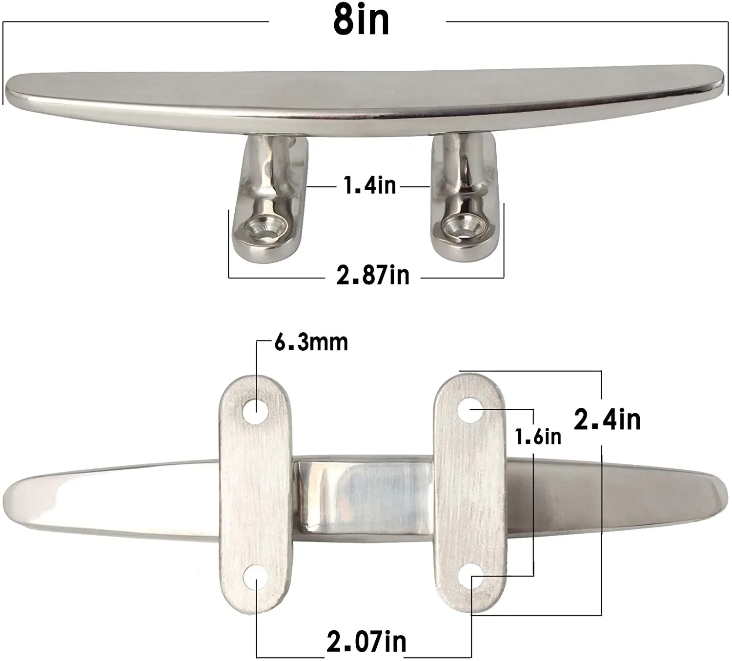 ISURE MARINE Boat Cleat 316 Stainless Steel  8