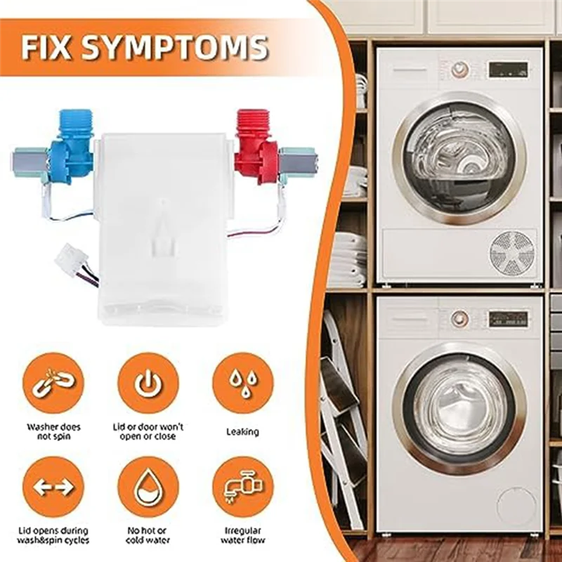 1 Buah W11210459 W10869799 Aksesori Pengganti Katup Saluran Masuk Air Mesin Cuci untuk Pusaran Air May-Tag Ken-More Ama-Na-AA25