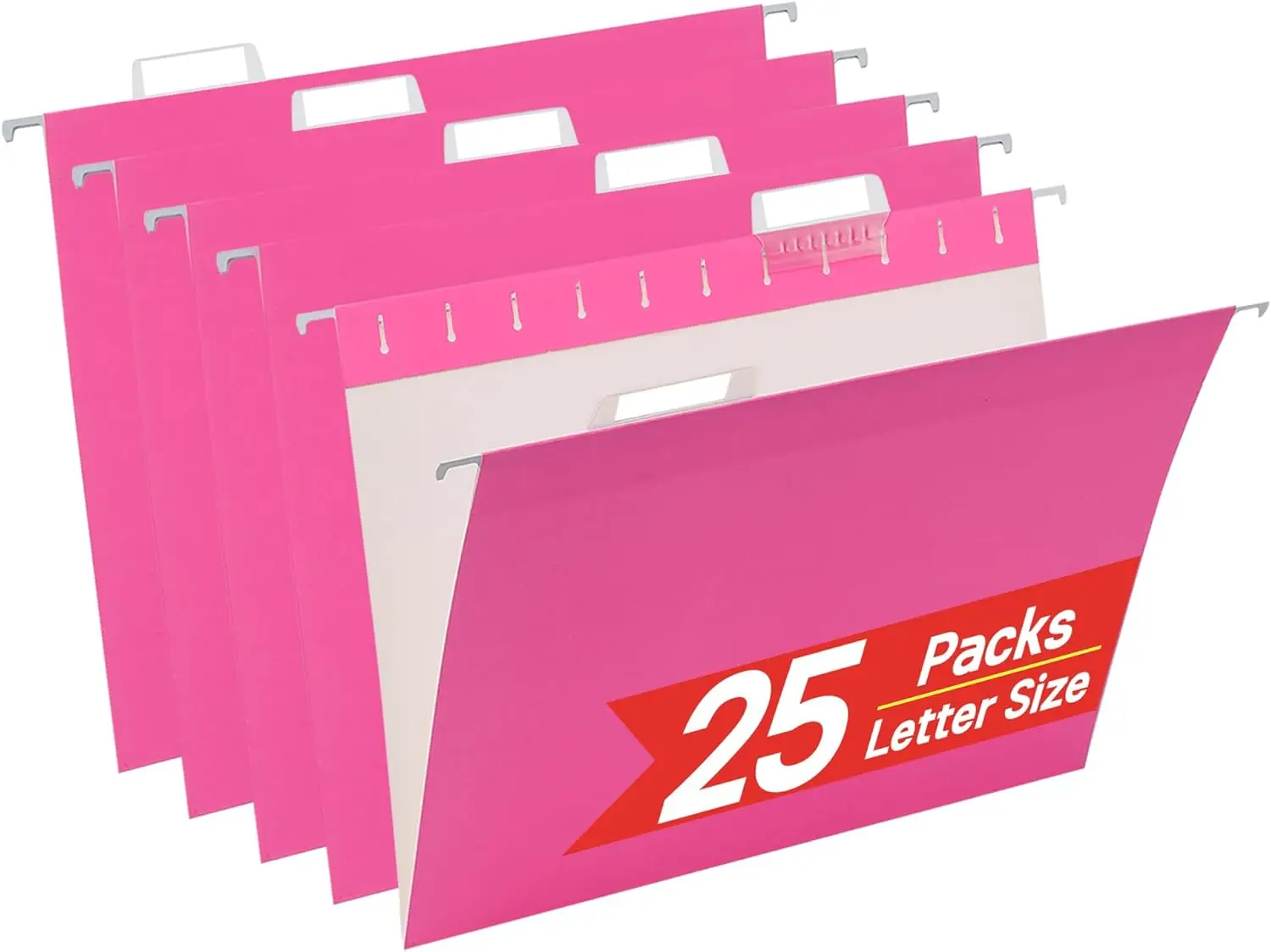 

Розовые подвесные папки для документов, 25 штук, для картотек формата Letter, с регулируемыми вкладками и плавным скольжением.