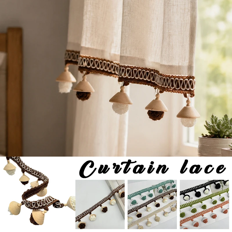 1m Pompom Lace Tassel Plush Ball Pendant Fringe Curtain Sofa Tablecloth Accessories Sewing Lace Trim Diy Decoration