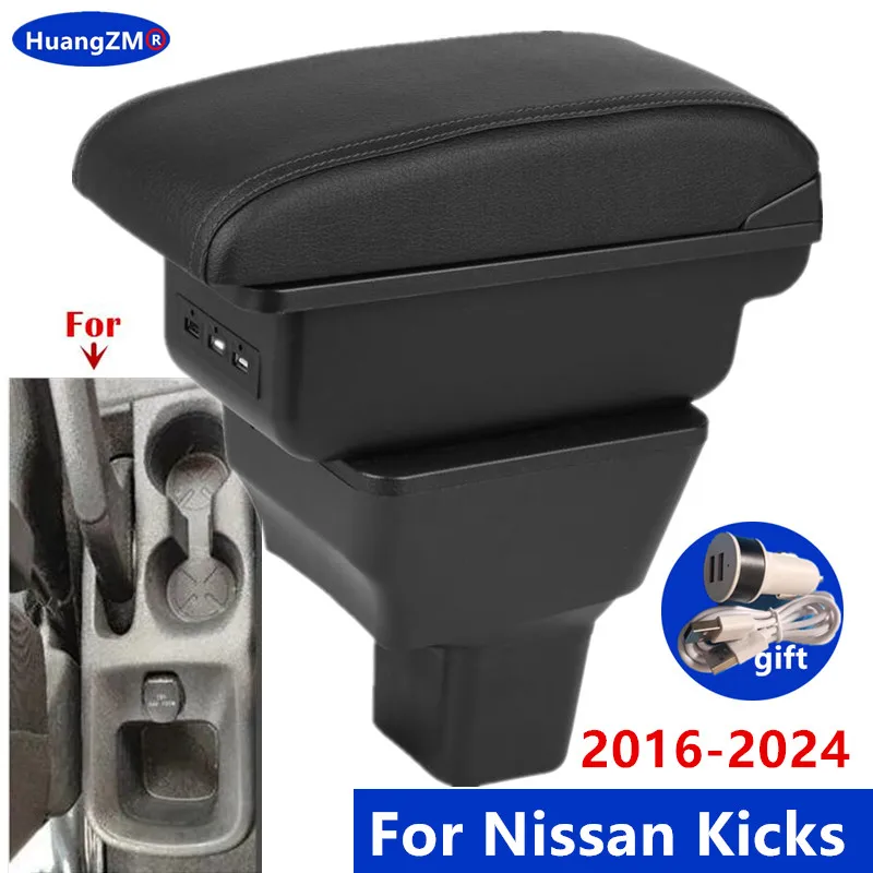 Für Nissan Kicks Armlehnenbox, für Nissan Kicks Auto-Armlehnenbox 2016-2024, spezielle Nachrüst-Aufbewahrungsbox für den Innenraum, Autozubehör