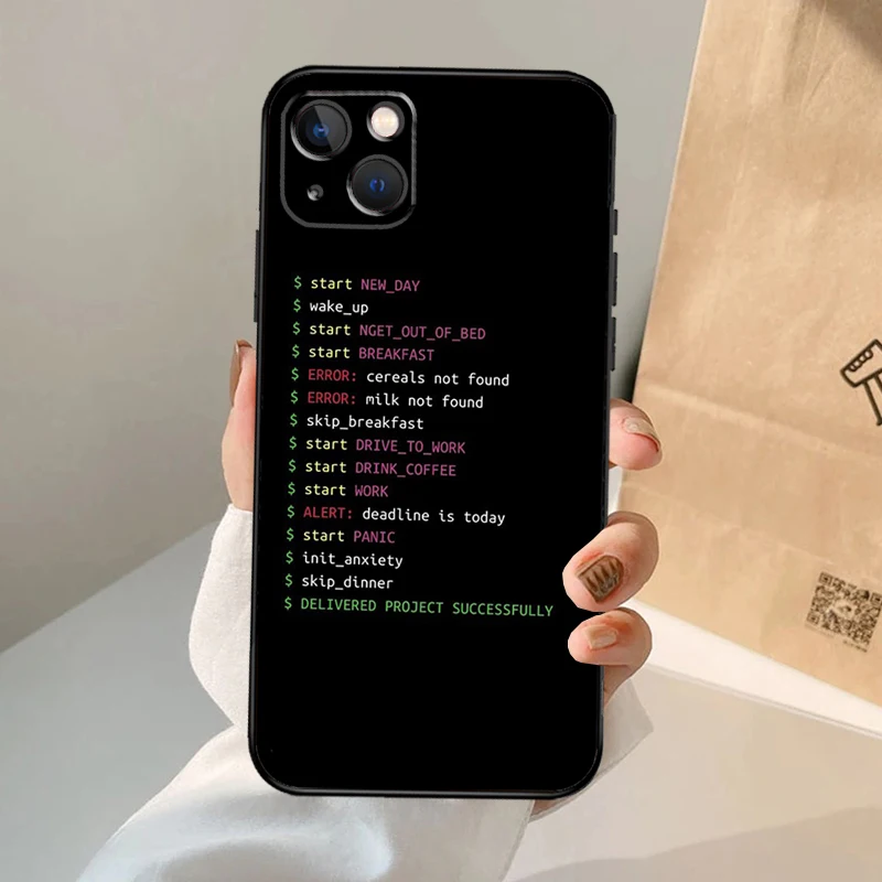 Programming Languages Phone Case For iPhone 16 15 14 11 12 13 Pro Max Mini Plus X XS Max XR Cover Coque