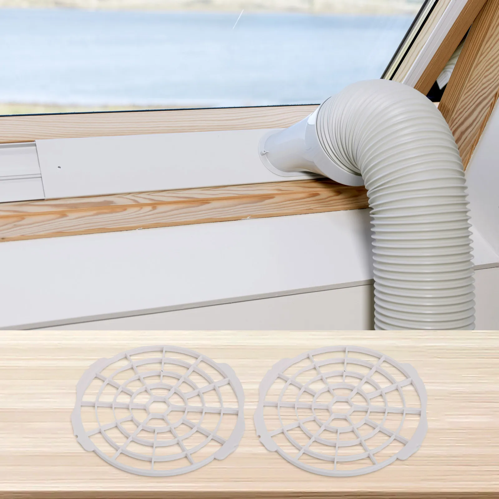 2pcs Dust Screens for 130/150mm Portable Air Conditioner Exhaust Ducts Designed to Keep Debris and Insects Out