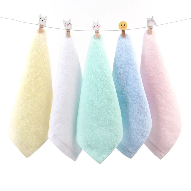 1Pc 20x20cm Small Solid Color Cotton Soft Absorbent Home Bathroom Children Kids Baby Square Face Towel