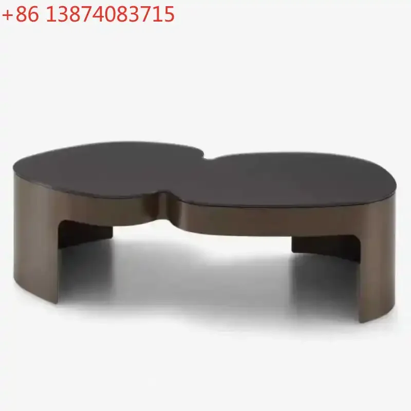 Italian minimalist stainless steel coffee table modern minimalist designer creative oval coffee table living room coffee table