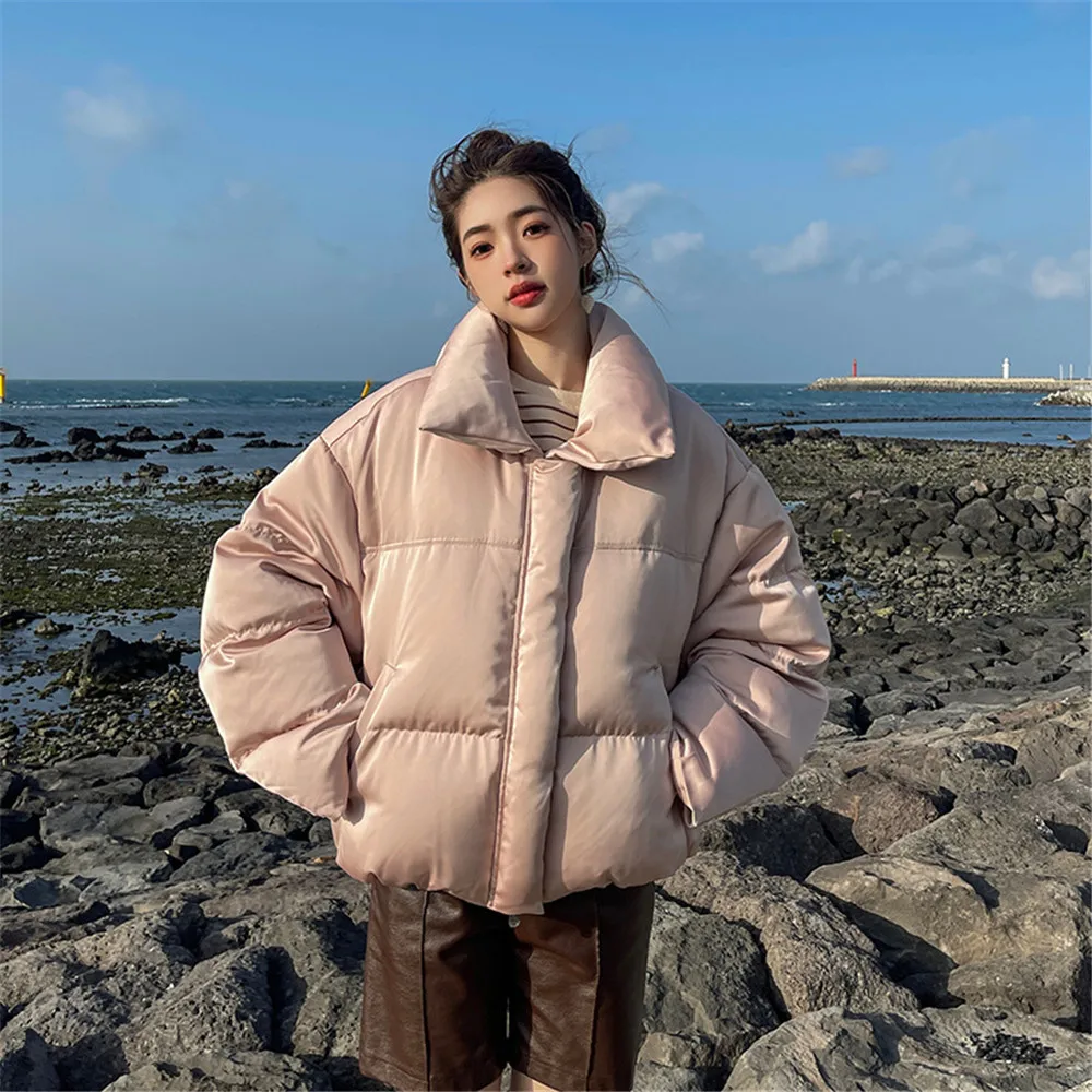 2023 winter new fashion thickened down cotton-padded  slim bread short cotton coat women's winter coat.