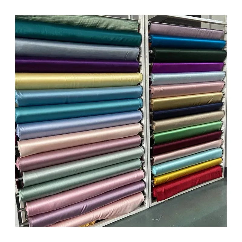 120-color 114cm width 16 momme silk plain crepe satin dress fabric solid color