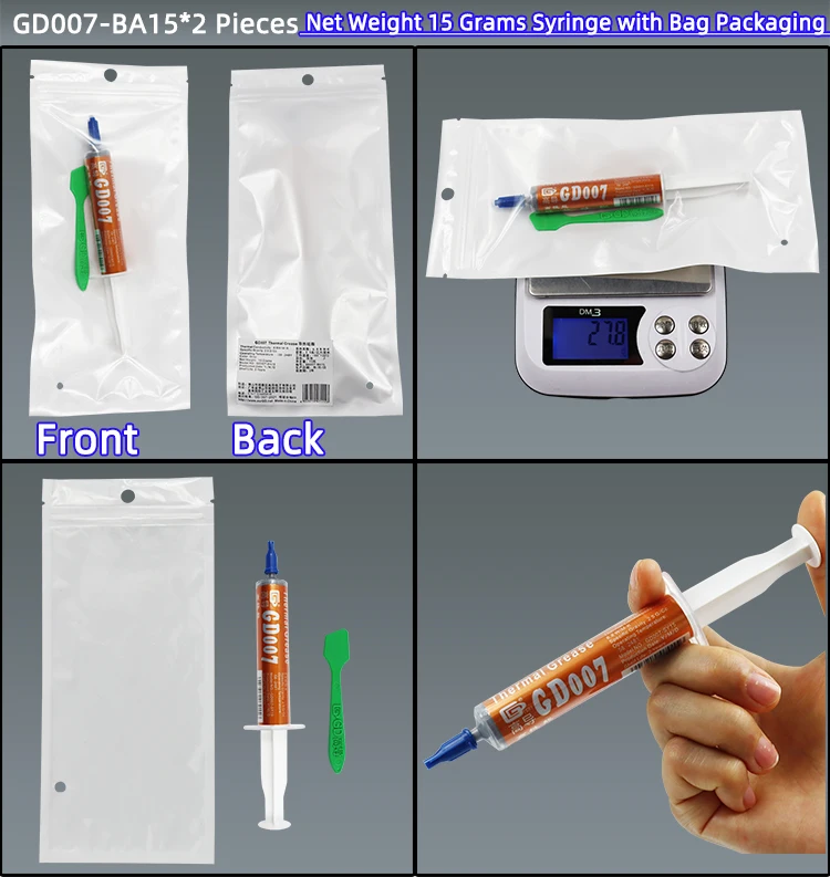 GD007 Wärmeleitpaste Gips Kühlkörper Verbindung Kühlnetz Gewicht 0,5/1/3/7/15/30/150 Gramm für CPU SSY ST CB CN MB BA BR – Detail 17