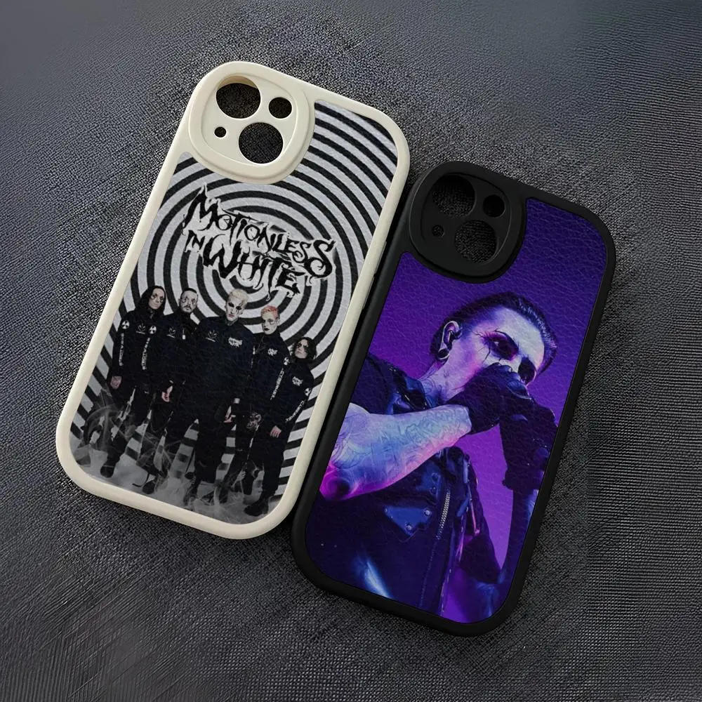 M-Motionless In White MIW Phone Case For Iphone 16 15 14 12 13 Pro Max 11 Mini Xs Puls Lambskin Silicone Cover