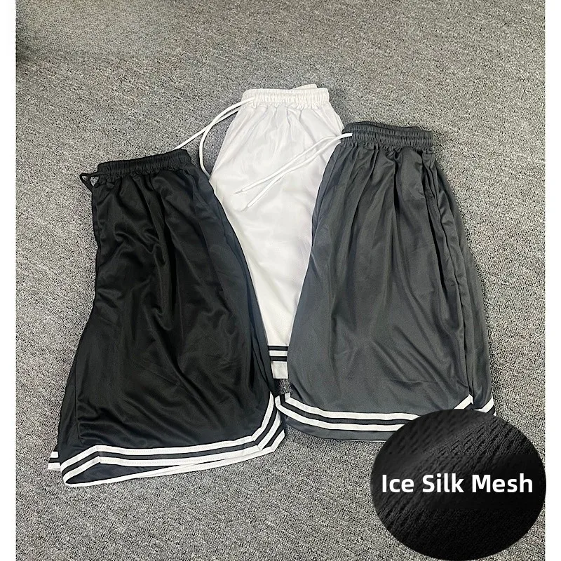 

Ice Silk Qui Dry orts Мужские большие размеры Свободные тонкие спортивные повседневные брюки с пятью точками до середины бедра Большое нижнее белье