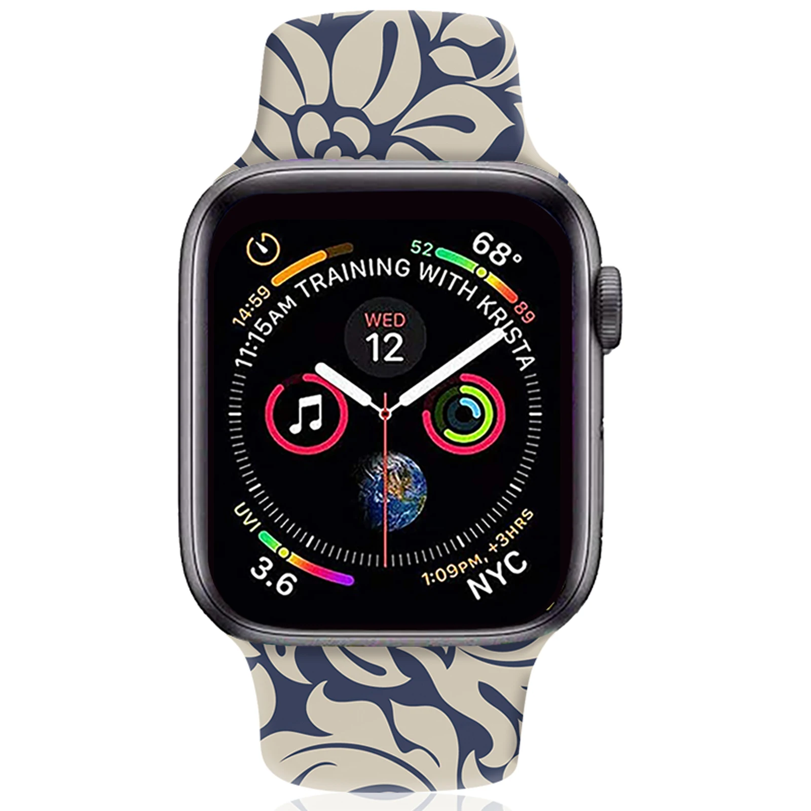 

Blue and White Porcelain Strap for Apple Watch 11 10 9 8 7 6 Silicone Band Replaceable Bracelet for iWatch 46mm 44mm 42mm 41mm