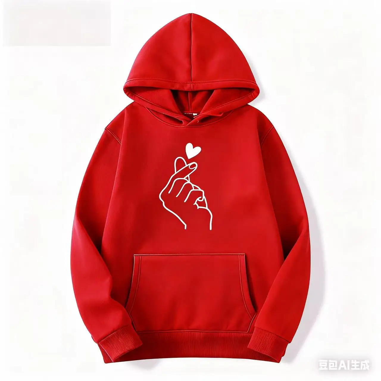 جديد بلون اليد إصبع القلب الكورية الأزياء الصوف هوديي مع جيوب الرباط طويلة الأكمام فضفاضة البلوز لخريف #3