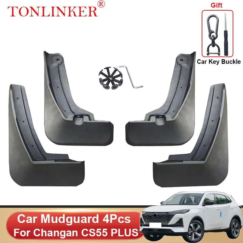 TONLINKER Car Mudguard For Changan CS55 PLUS 2022 2023-Present Mudguards Splash Guards Front Rear Fender Mudflaps Accessories