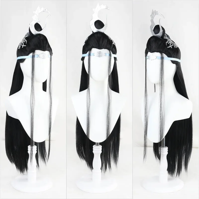 Grandmaster of Demonic Cultivation Mo Dao Zu Shi Wangji Cosplay Wig Long Black Wigs Heat Resistant Headwear Role Play Prop