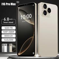 i16 ProMax 2025 HOT Original For Brand Smartphone 7.3 inch New Full Screen 4G 5G Cell Phone 6800mAh Mobile Phones Global Version