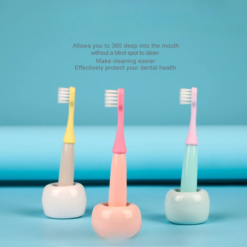 3pcs Kids Toothbrush Soft Fur 2-5 Years Old Baby Oral Care Tooth Brush Cleaning Teeth Candy Color Children Dental Care Tools